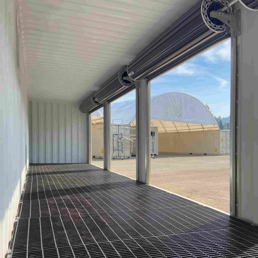 40&rsquo;HC &ldquo;CONTAINMENT CUBE&rdquo; with 4 x Roll Up Doors - Container Services Pty Ltd