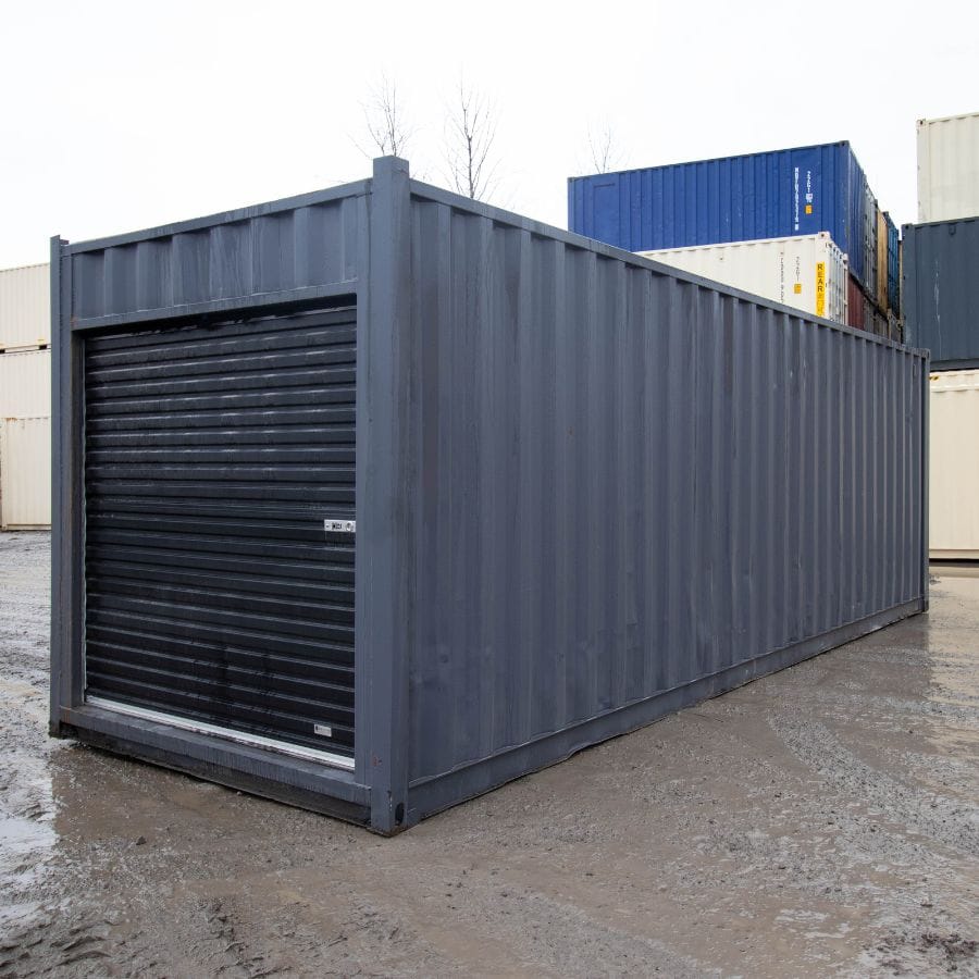 25&prime; Cut-Down Shipping Container w/Roll-Up Door - Container Services Pty Ltd