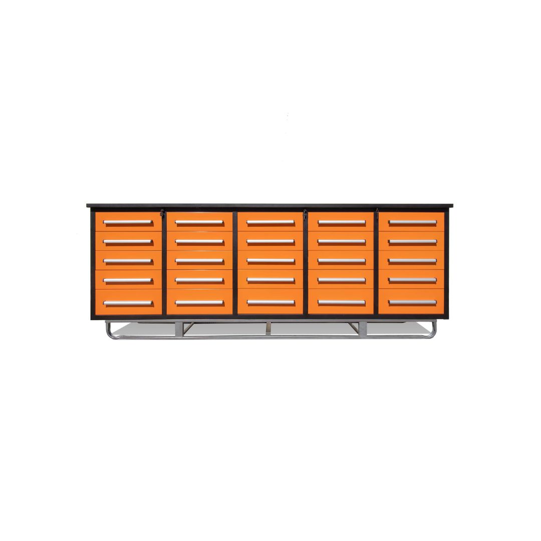 M&B | 10&rsquo; Workbench Cabinet with 25 Drawers - Container Services Pty Ltd