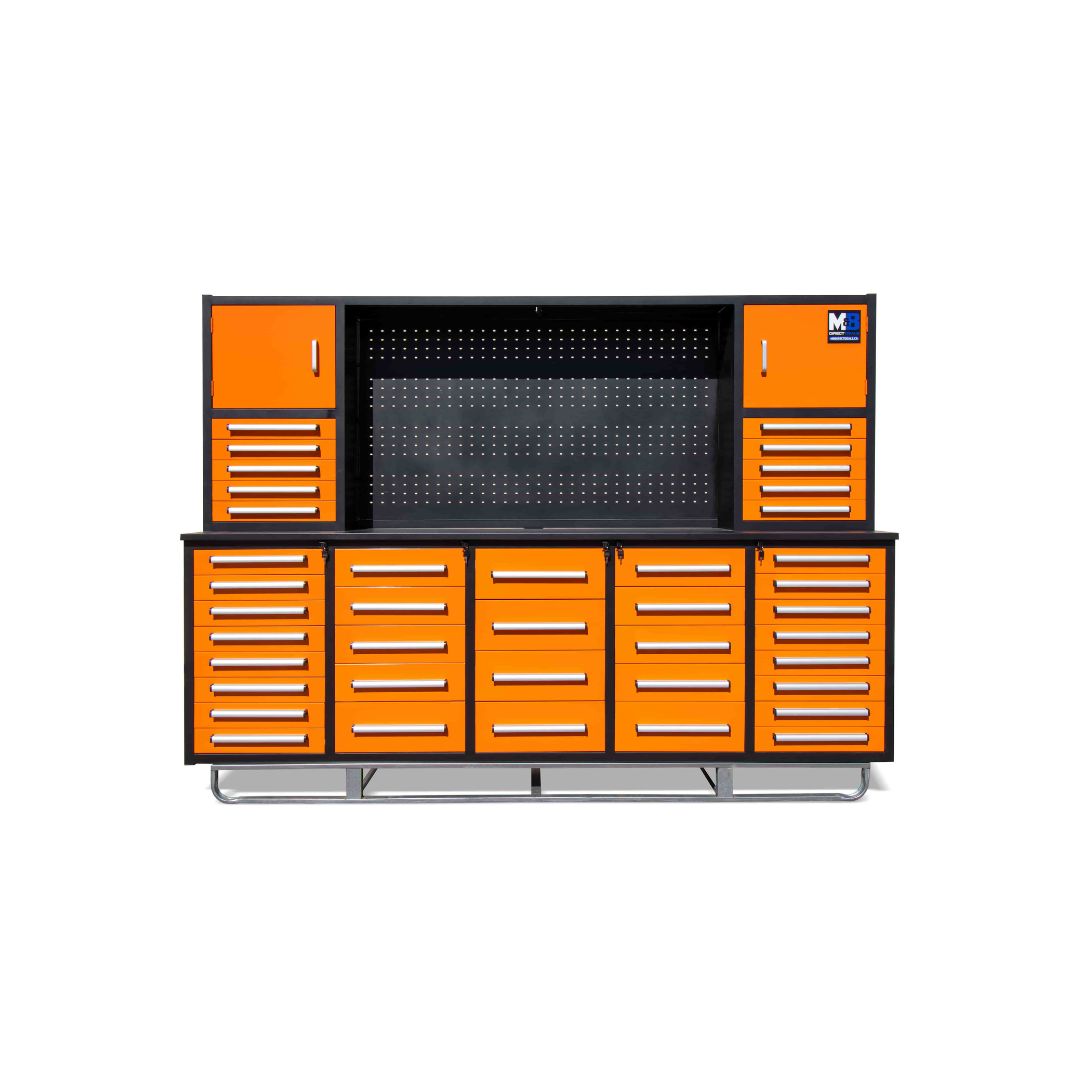 M&B | 10&rsquo; Workbench Cabinet with 40 Drawers - Container Services Pty Ltd